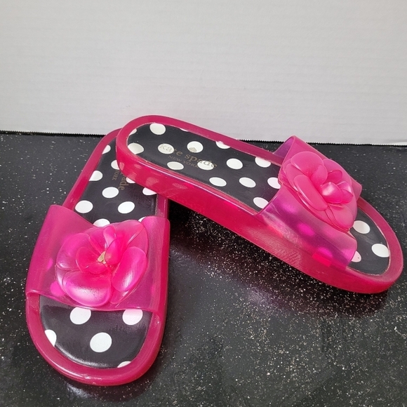 Kate Spade Pink Jelly Slide with Flower - Picture 1 of 8